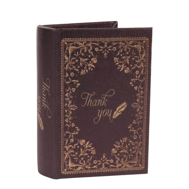 Storage Box Book Shape - 15 cm - Black - Faux Leather