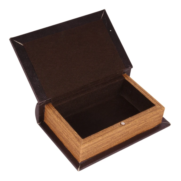 Storage Box Book Shape - 15 cm - Black - Faux Leather