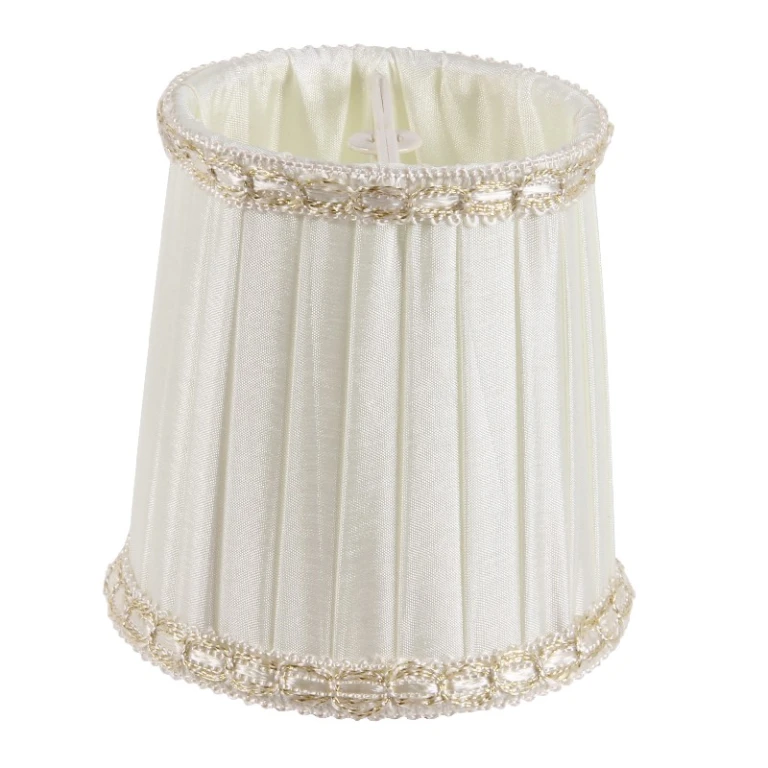 Victorian Mini Clip-On Lampshade - 8 cm - cream-colored - fabric