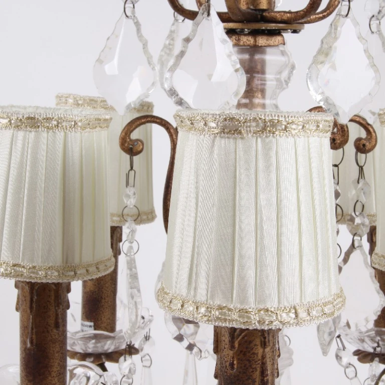 Victorian Mini Clip-On Lampshade - 8 cm - cream-colored - fabric