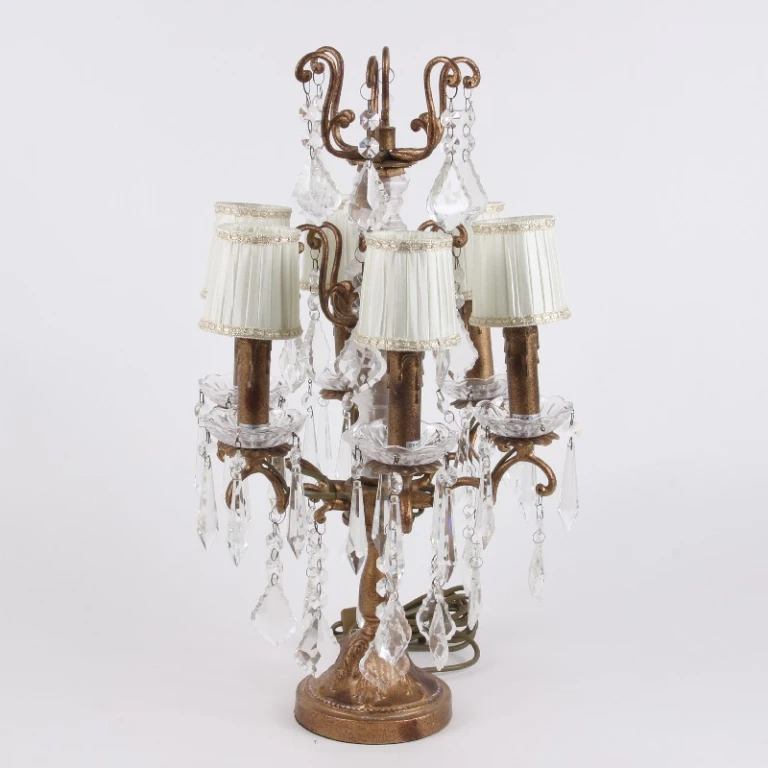 Victorian Mini Clip-On Lampshade - 8 cm - cream-colored - fabric