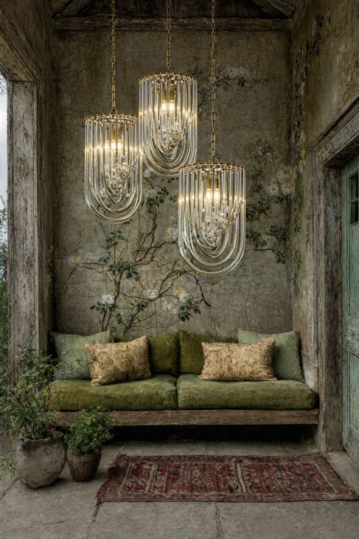 Dutch Style Chandelier Chelsea - 61 cm - gold - iron and glass