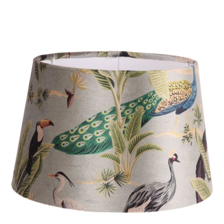 Round Lampshade - 25 cm - Beige Animal Print - Fabric