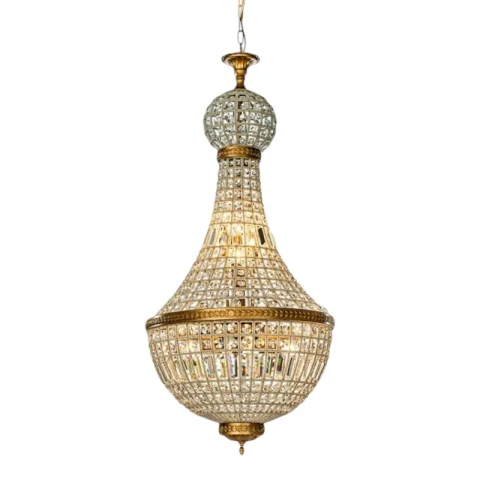 Dutch Style Kroonluchter Bombay - 110 cm - Goud - IJzer & Glas