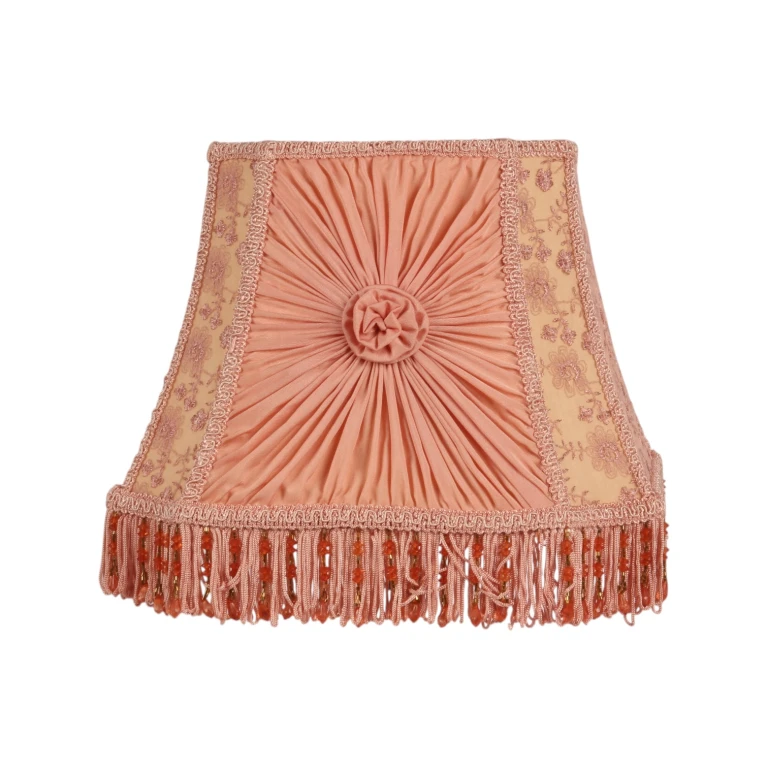 Victorian Square Lampshade - 30 cm - Pink - Fabric