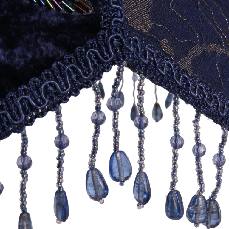 Victorian Dome Scallop Lampshade - 33 cm - blue - fabric