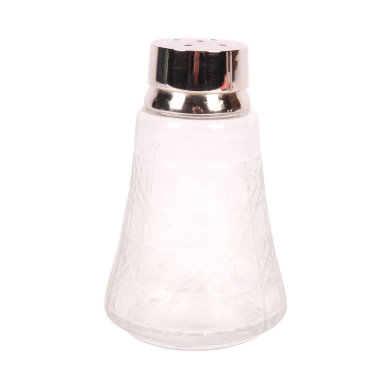 Salt Shaker - 12 cm - Silver - Brass & Glass