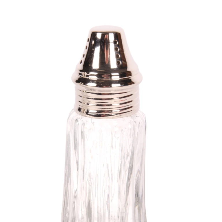 Salt shaker - 11 cm - silver - brass and glass