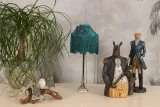 Lampenkap Victorian Dome - 18 cm - petrol - stof