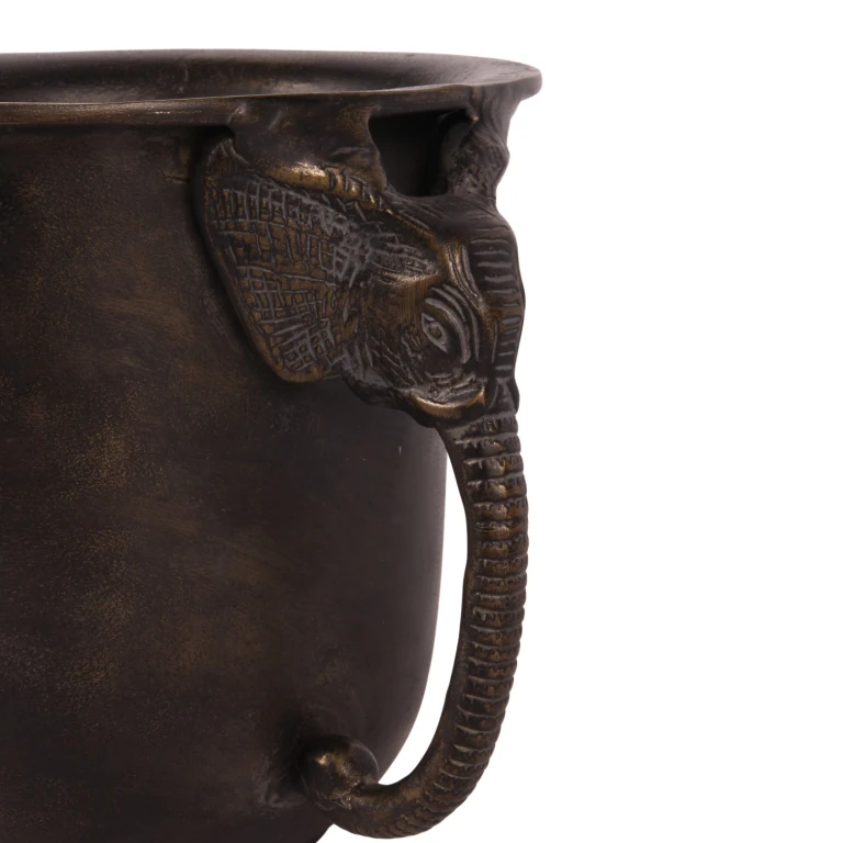 Wine Cooler Elephant - Antique Gold - Aluminum - 20 cm