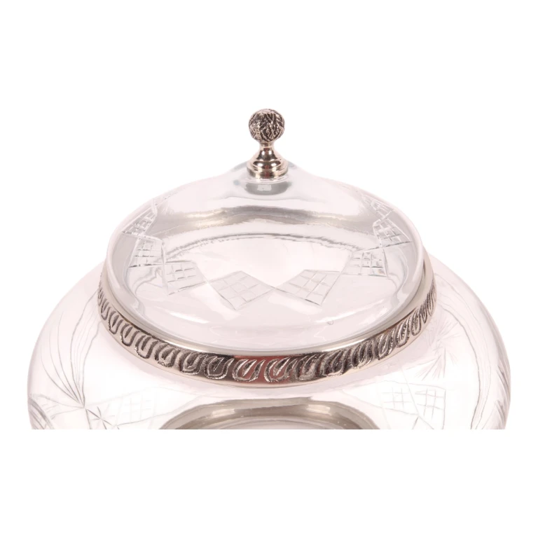 Decorative Pot with Lid - Silver - 26 cm - 1 Piece